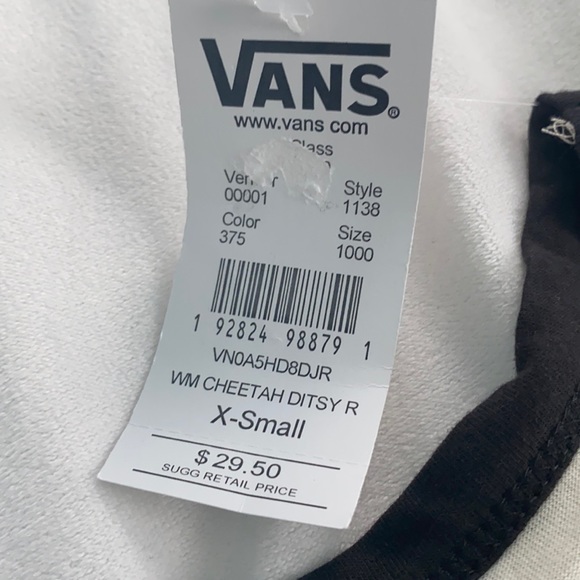 XS vans women’s cheetah print short sleeve t-shirt - Picture 2 of 3